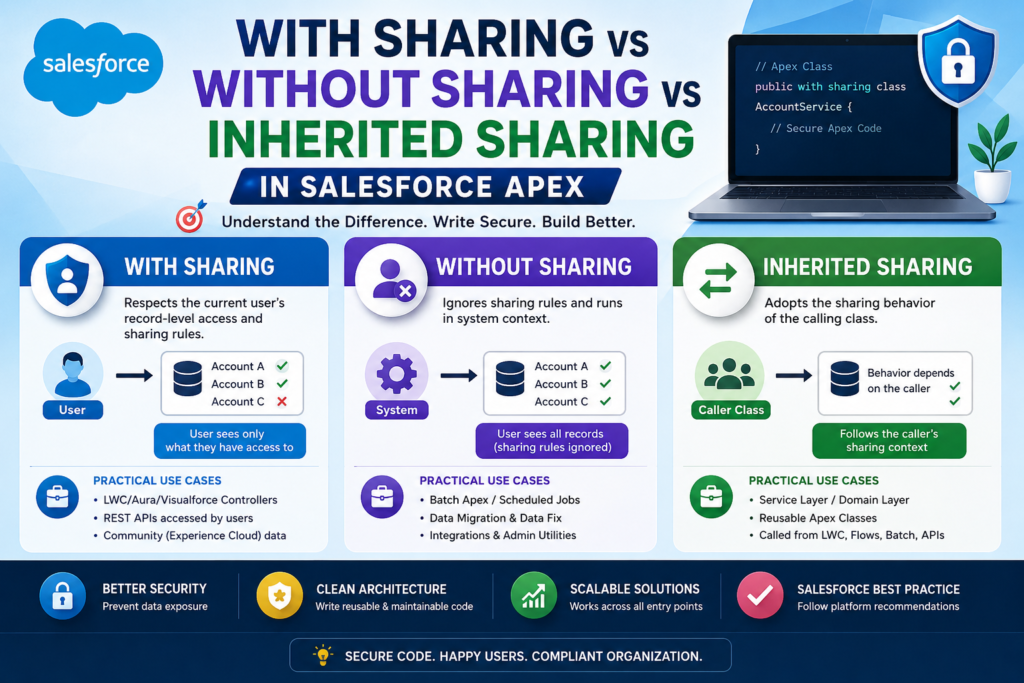 Complete Guide To With Sharing, Without Sharing, And Inherited Sharing In Apex